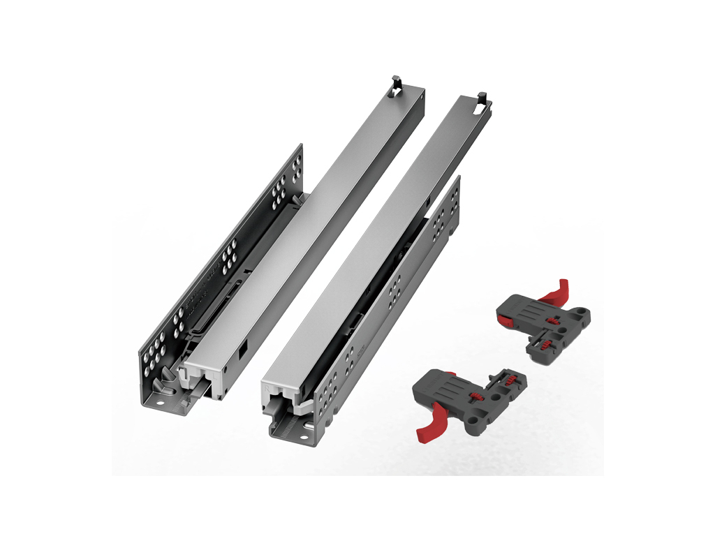 [127230355] Smart Slide Frenli Bas-Aç Tam Açılım 450 mm Mandallı Çekmece Rayı
